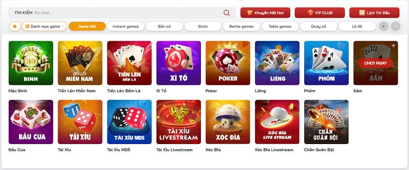 Chọn sảnh game để chơi Tiến Lên Đếm Lá với Red88